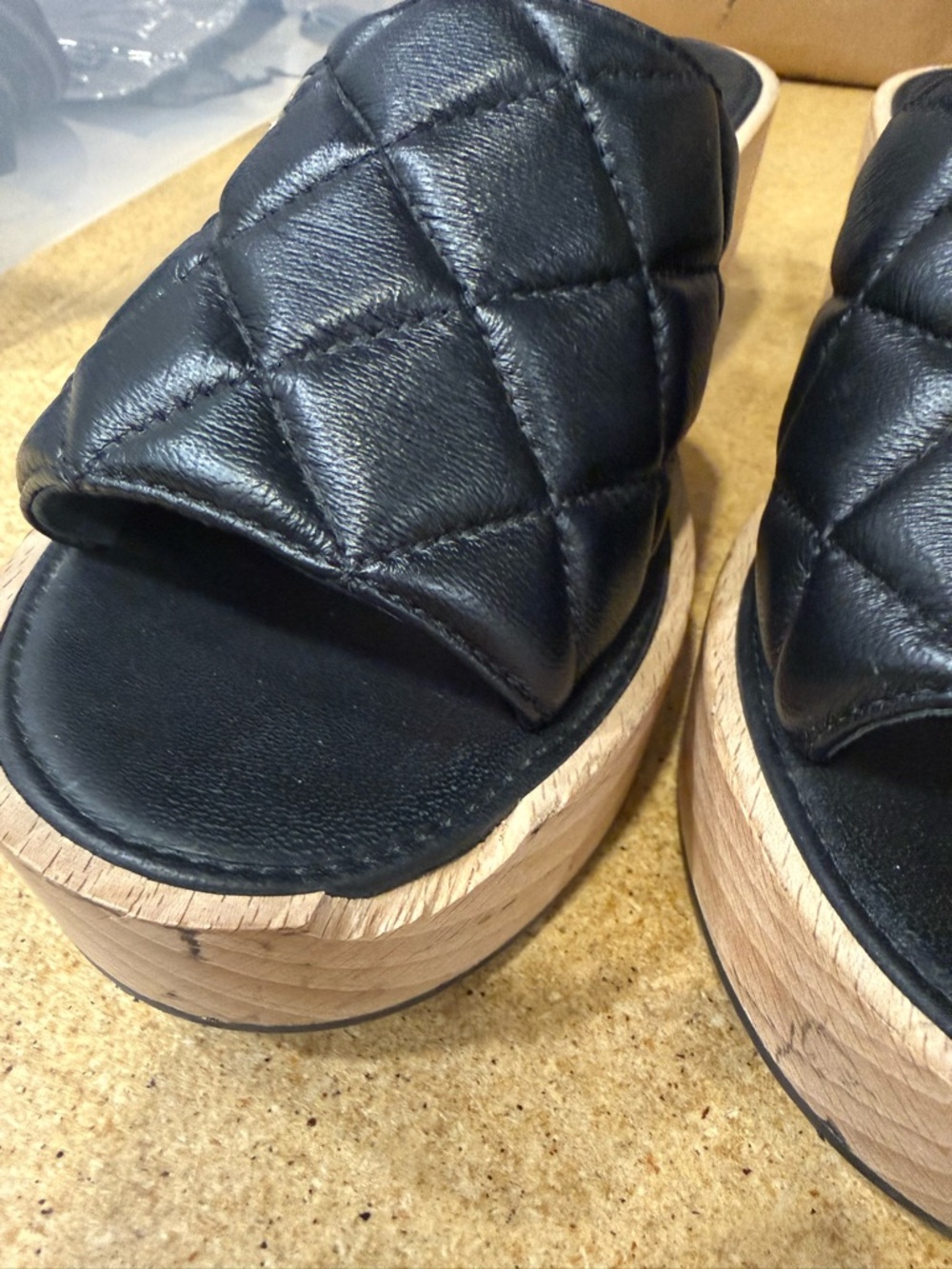 Authentic Chanel Quilted Wooden Heel Size 39 - Picture 4 of 7